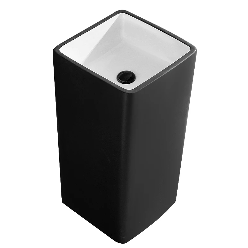 

Simple ceramic column basin integrated floor-standing bathroom washbasin, household balcony vertical sink