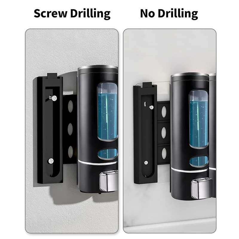 A74E-For Shower Shampoo Dispenser 1200ML Wall-Mounted 3 Chamber No Drill Body Wash Soap Dispenser For Bathroom Hotel