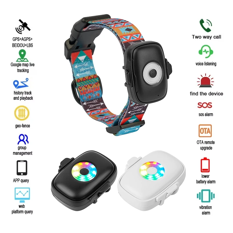 

4G Mini GPS Tracker Dogs Cats Pet Kids Personal Locator Anti-Lost Tracking Device Voice Monitor GSM GPRS Online Free Website APP