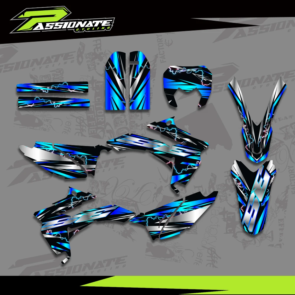 モトクロスチームグラフィック背景デカールステッカーキット-sherco-se-250-300-450-2013-2014-2015-2016-番号名カスタム