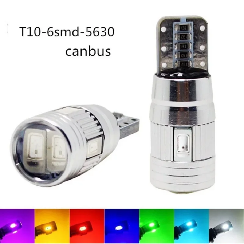 

1 шт. Автомобильная светодиодная лампа 5W5 T10 W5W Светодиодный сигнальный светильник Canbus 12 В 6000 К Автоматический клин Боковые фонари заднего хода 5630 6SMD Синий Без ошибок