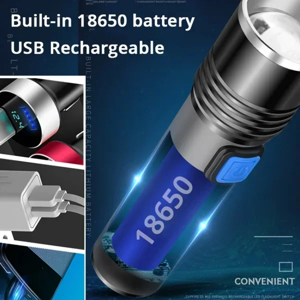 395nm torcia UV Blacklight Zoomable USB ricaricabile luce UV torcia a raggi ultravioletti per la polimerizzazione della resina di rilevamento delle Urine dell'animale domestico