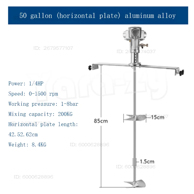 Pneumatic Agitator Mixer Machine for 200/400L Liter Tank 50-3200rpm Adjustable Speed Paint Mixer Lab Liquid Dispersing Stirrer