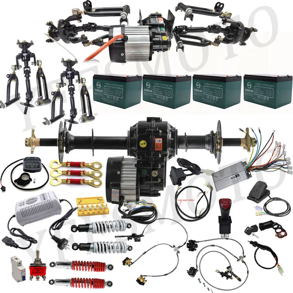 

TDPRO Front Drive & Rear Axle Kit 48V 1000W Differential Motor Suspension Swing Arm pocket quad