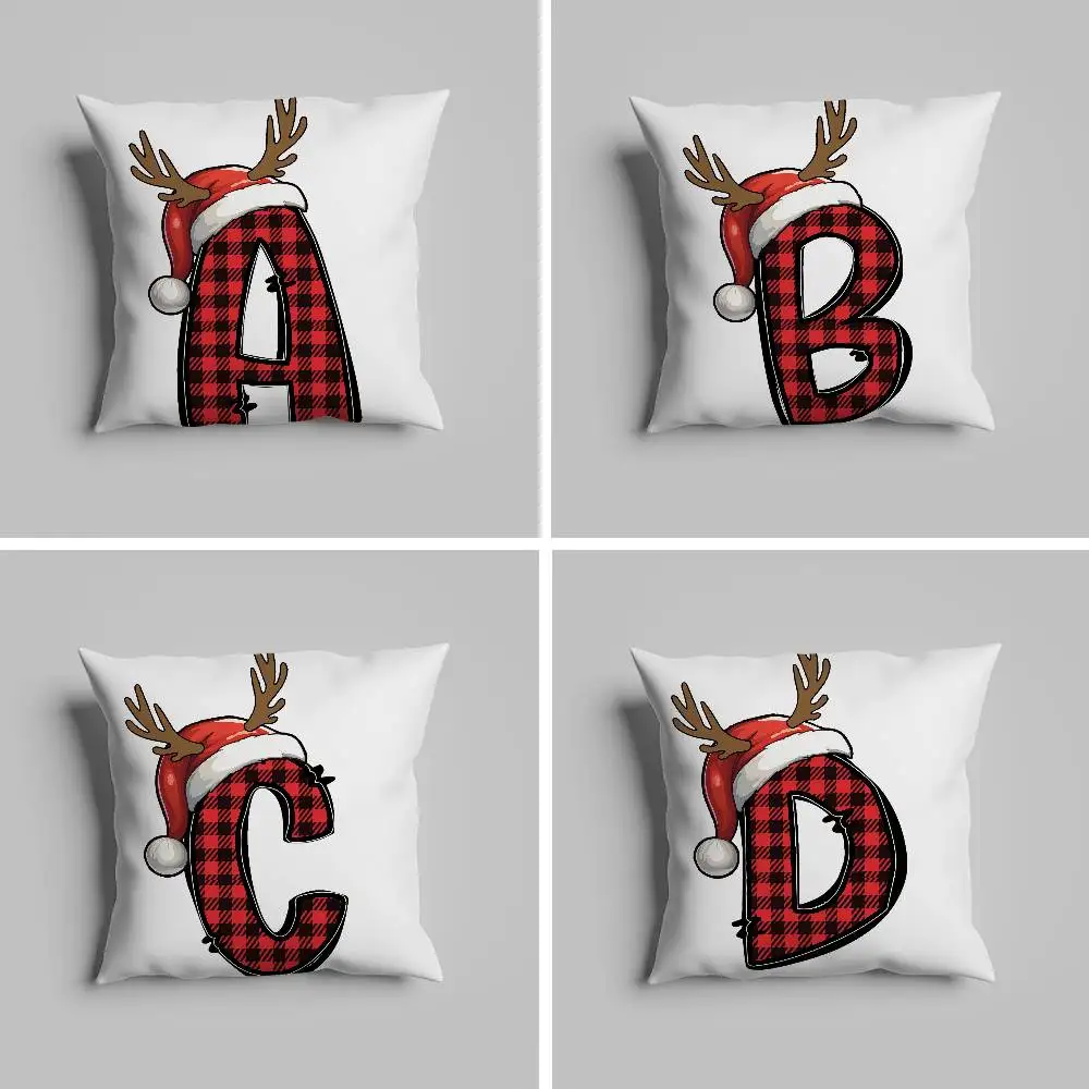 

The 26 Letters Of Christmas Pillow Case Pillowcase For Car Pillows 60x60 Cushions Luxury Double Sided Cover Home And Decoration