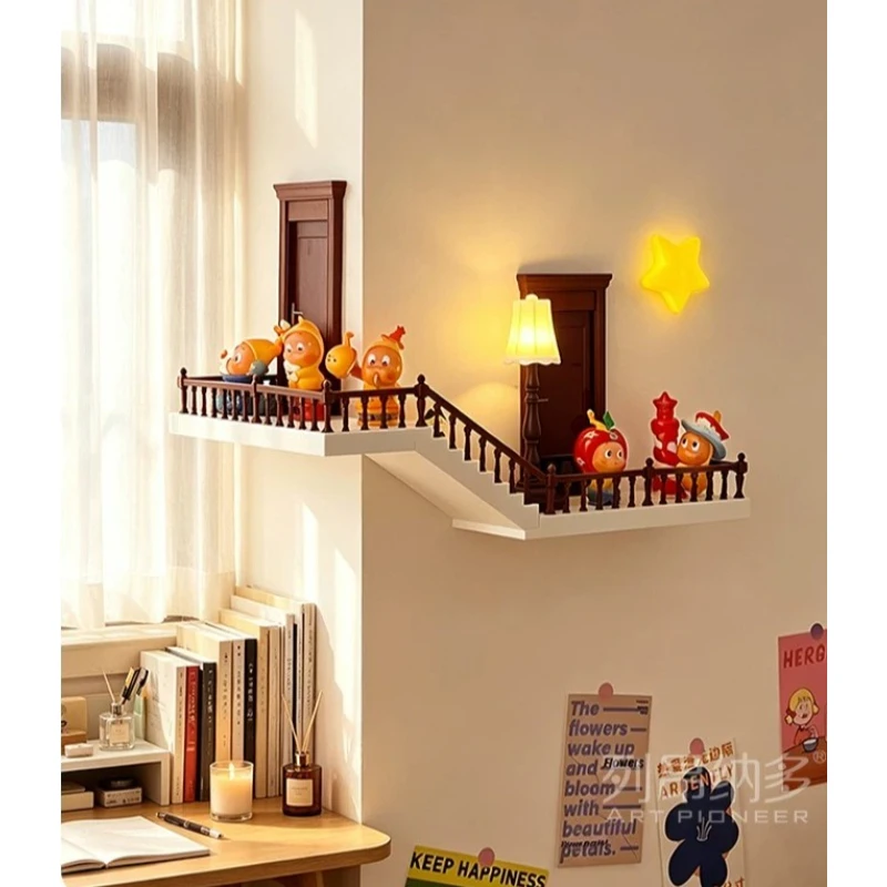 3D Staircase Miniature Landscape Decoration Decorative Display & Storage Shelf Corner Shelf Nordic-style Decorative Shelf