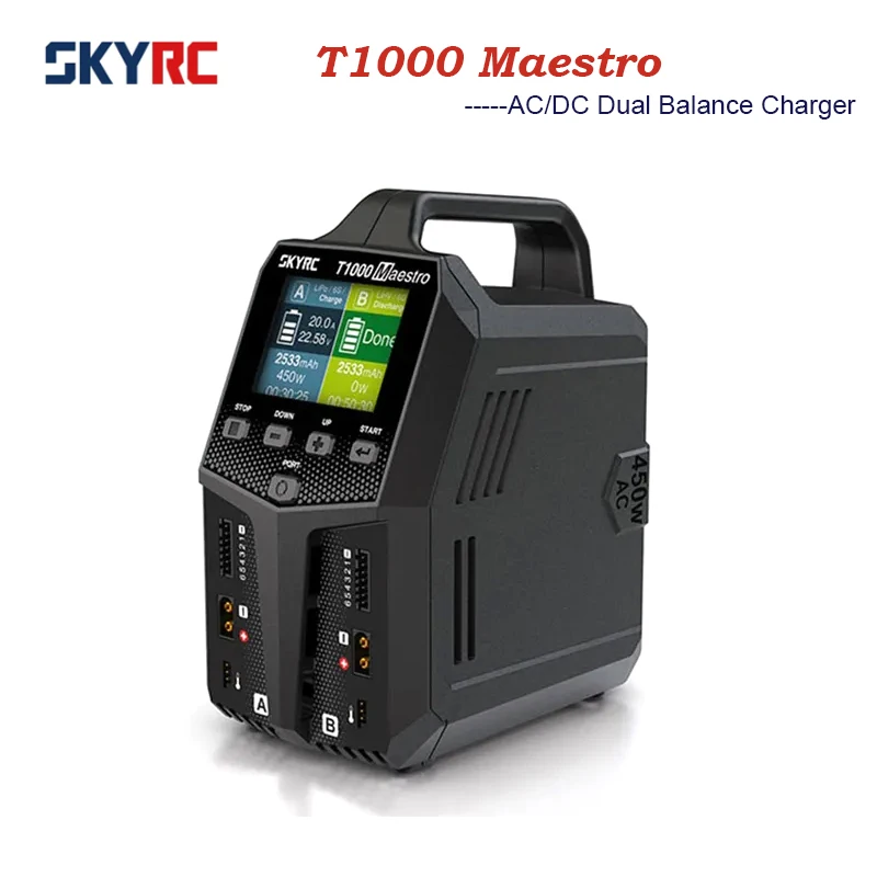 

Зарядное устройство SKYRC T1000 Maestro, балансирующее зарядное устройство для аккумуляторов Lipo BD350, разрядное Зарядное устройство переменного/постоянного тока 1-6S LiFe NiMH NiCd, зарядное устройство для аккумуляторов