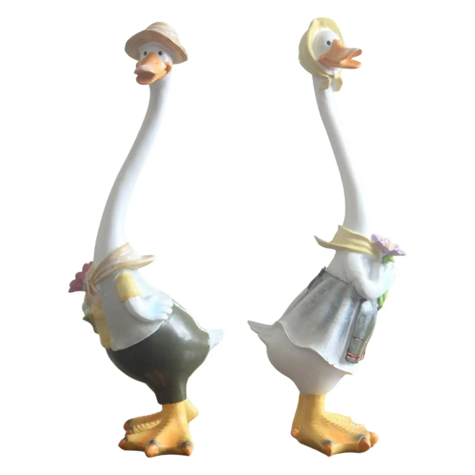 

Садовая утка, скульптура из смолы, винтажное искусство животных, декоративная уличная садовая фигурка для пруда