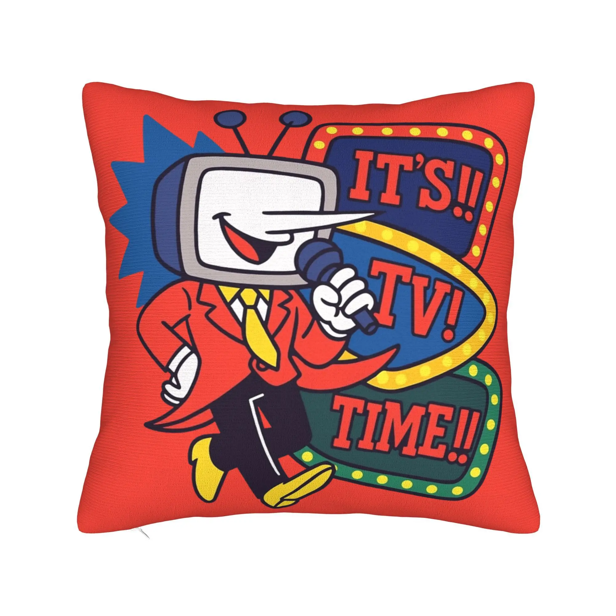 Tenna It's TV Time Meme Deltarune Pillowcase Soft Polyester Cushion Cover Decorative  Pillow Case Cover Seat Zippered 45*45cm