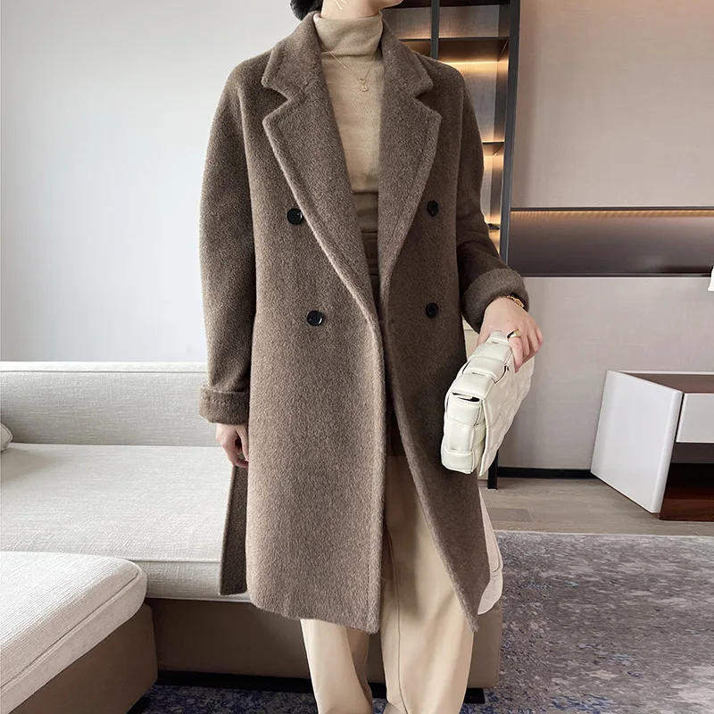 Monthly 5-Piece Single Sided Cashmere Sweater Long Season Alpaca Wool Jacket