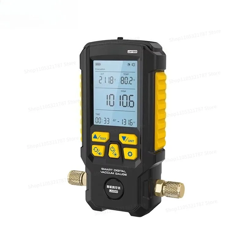 For Automotive Air Conditioner Refrigerant Electronic Vacuum Pressure Gauge High Precision Vacuum Pressure Leak Detector