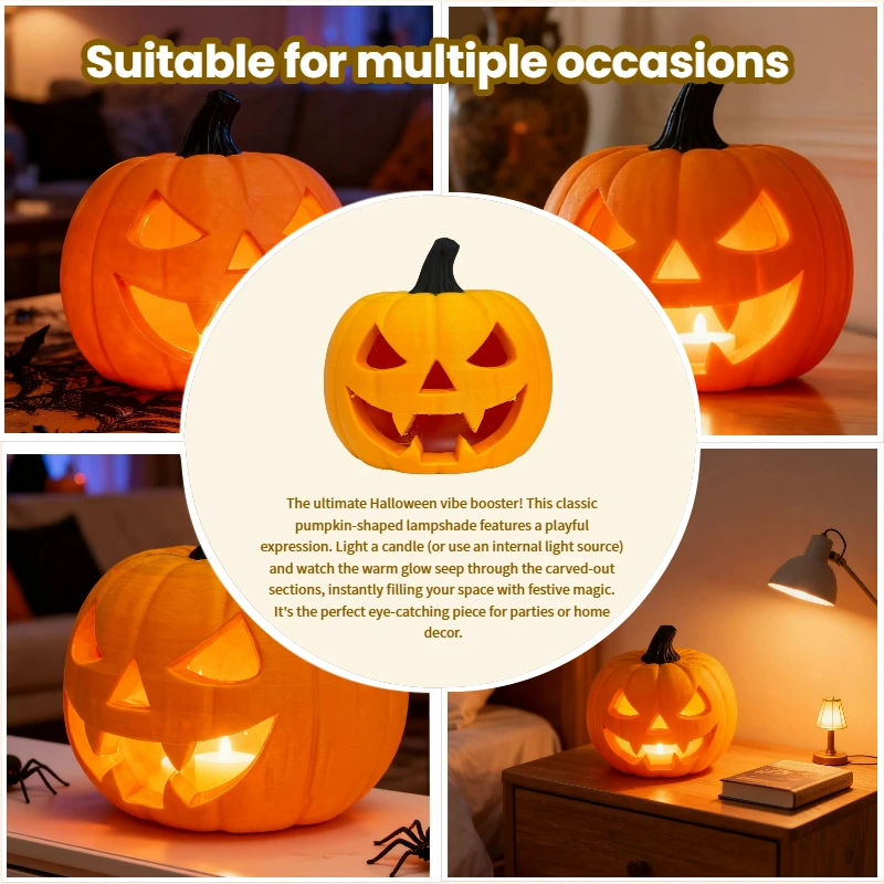 Halloween prank pumpkin headlamp cover, made of plastic material, durable and not easy to break, perfect Halloween gift image 6