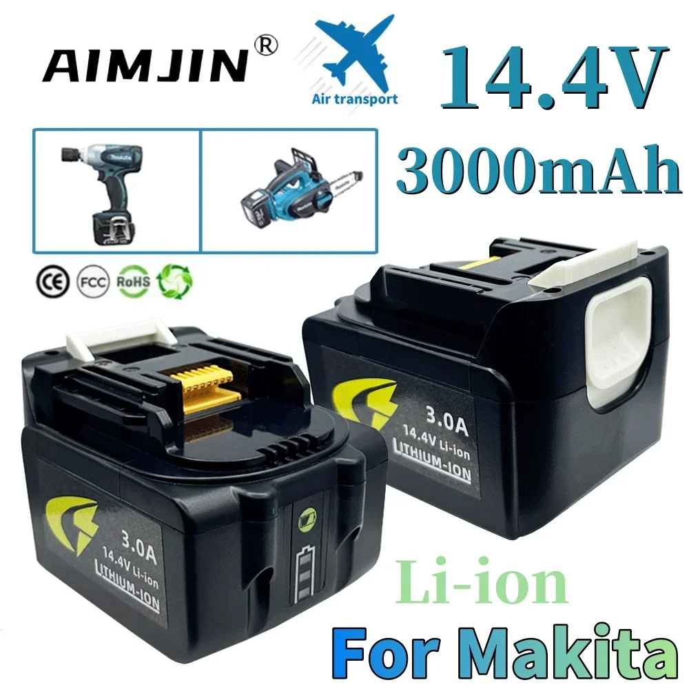 

For Makita BL1430 Replacement 14.4V 3Ah Drills Battery Rechargeable Lithium Ion LXT200 BL1415 194558-0 194559-8 194066-1