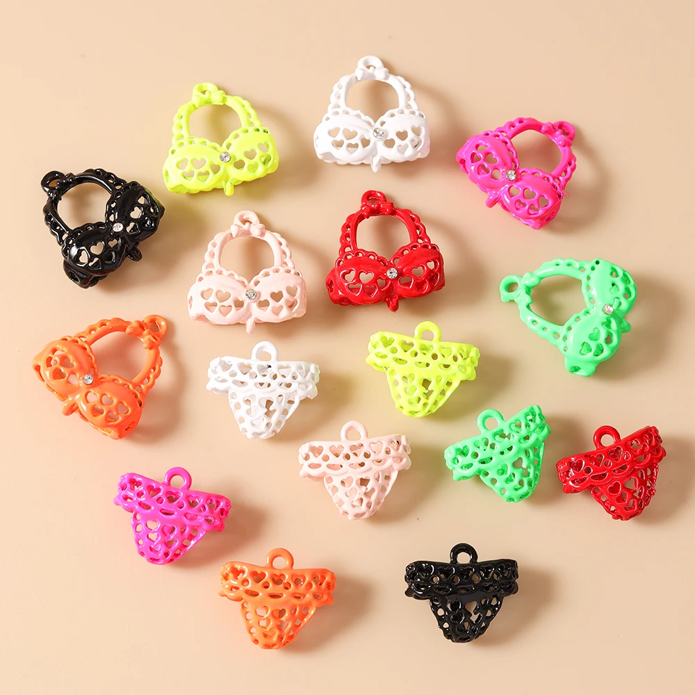 Leslie 5 Stück Niedliche Mini Kawaii Sexy Bikini Unterhosen Anhänger für DIY Ohrringe Halsketten Sommer Strand Schmuckherstellung Zubehör – Detail 4