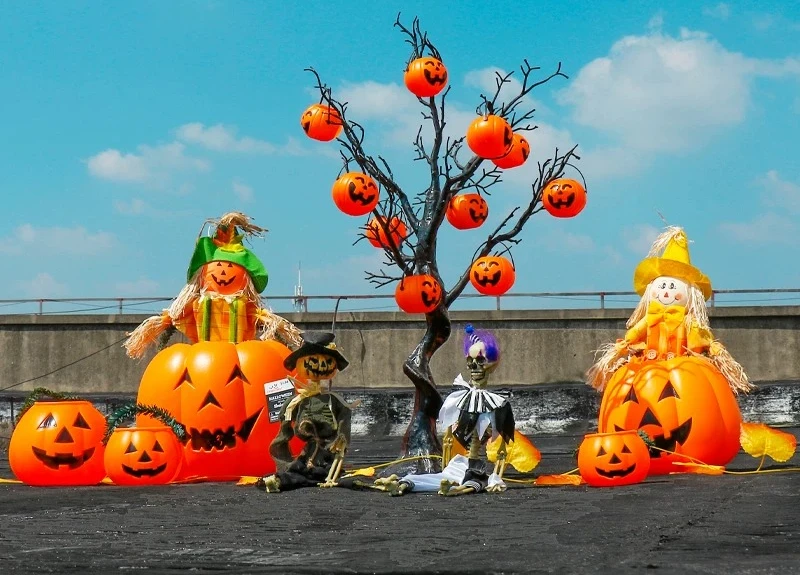 Factory Direct 20.26 million Holy Day Pumpkin Lantern Ghost Tree Set Large Hotel Decoration Scene Meichen Outdoor Bar Shopping