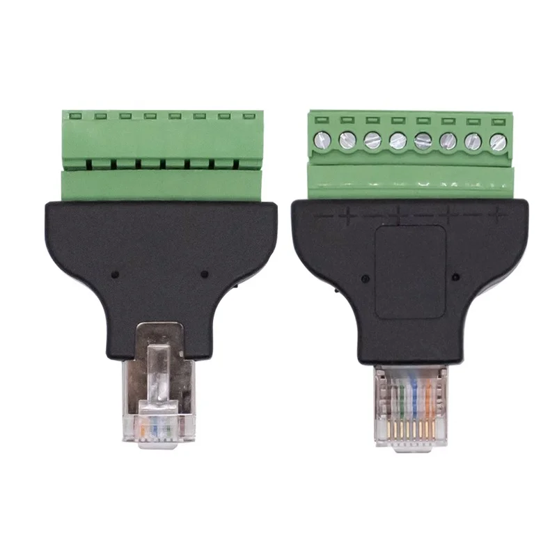 

2/4/8PCS RJ45 Female To Screw Terminal 8 Pin Connector Ethernet Cable Extender Adapter Computer Related Connection