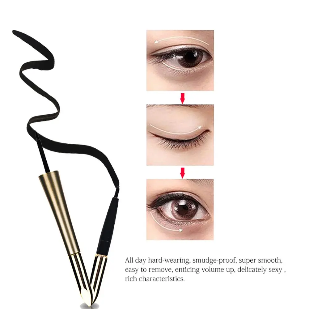 Golden Waterproof Double Ended Black Long Lasting 2 In 1 Eyeliner Liquid Eyeliner Pencil Beauty Tool Eye Makeup