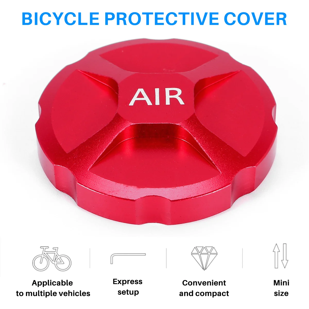 

【Last-Chance!】MTB Bicycle Fork Cover Cap Aluminum Alloy Air Fork Nozzle Cover Shock Absorption Front Fork Gas Caps Cover,Red