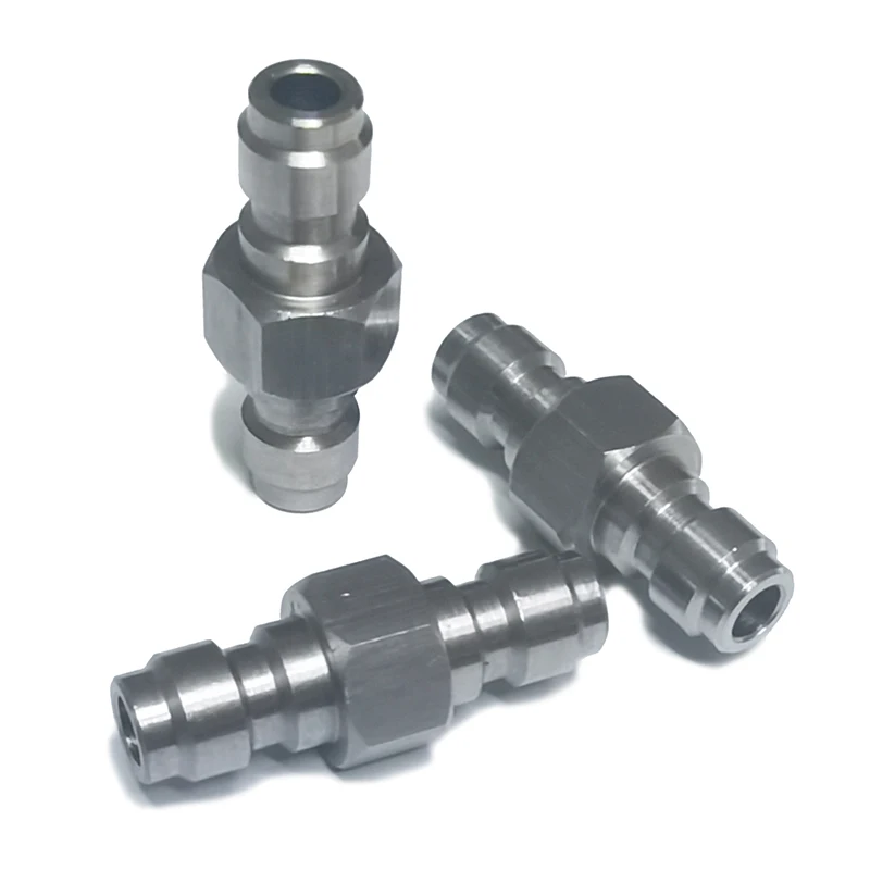 Both End Male Quick Disconnect 8mm Adaptor Stainless Steel Double Male Fill Nipple HPA High Pressure Accessories