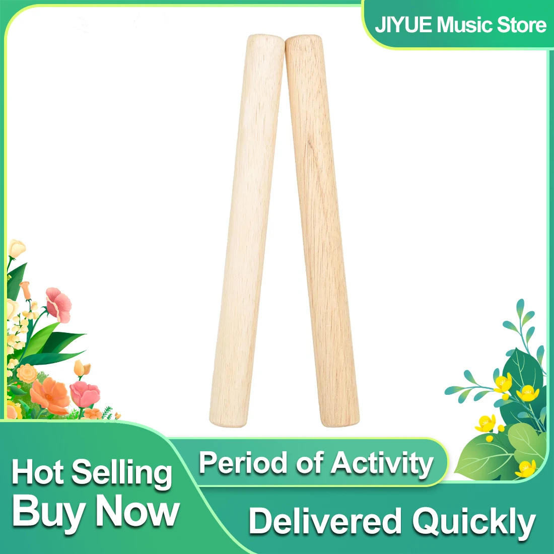 IRIN 1 Pair Wooden Rhythm Sticks Percussion Sticks Solid Durable Orff Lightweight Drum Sticks Percussion Instrument Accessories