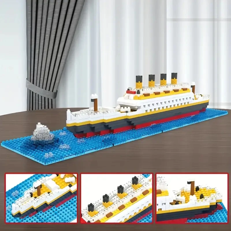 1559 pièces, ensemble de jouets en blocs de construction Titanic, difficile à assembler, modèle de navire à collectionner, parfait pour la décoration de la maison et du bureau