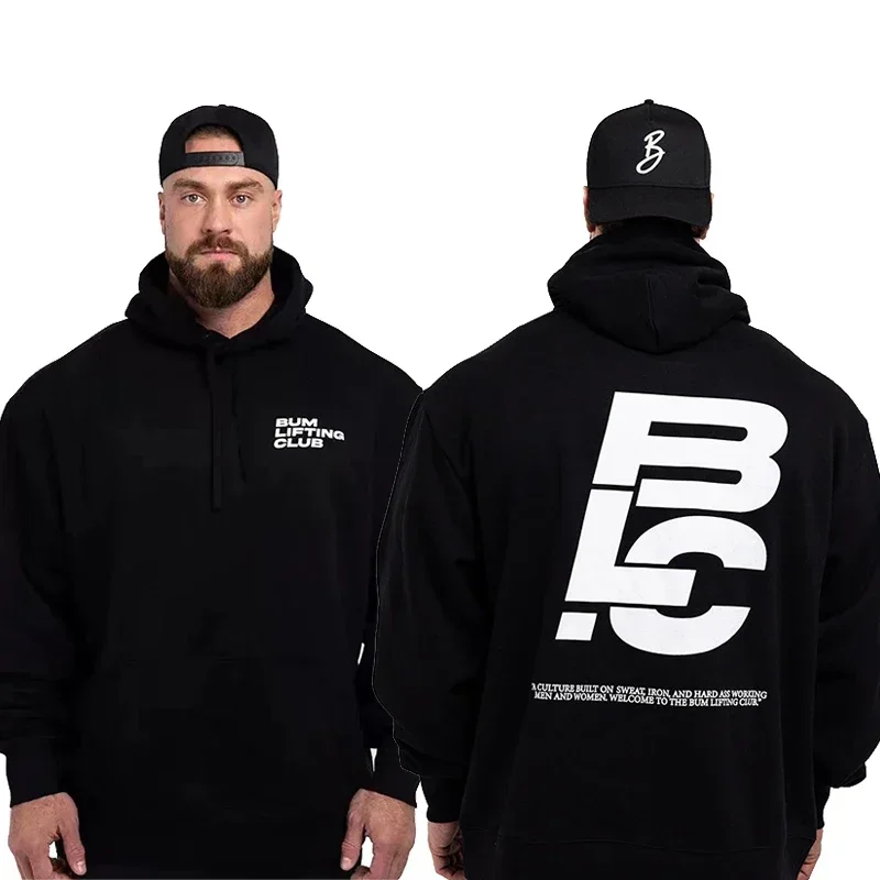 

Men's Gym Fitness Hoodie Autumn Long Sleeve Hooded Pullover Printed Sweatshirt Plus Size Winter Apparel Sportswear Top