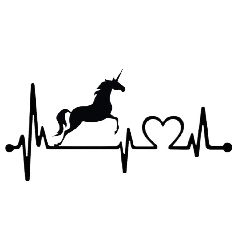 Car decoration stickers Unicorn Heartbeat Lifeline Monitor Decal Sticker Car Laptop  20CM PVCKK