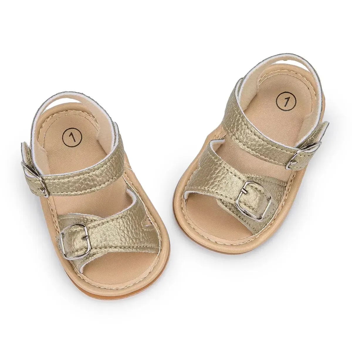 Meckior Summer Boys Girls Beach Sandals Baby Shoes PU Iron Clasp Baby Boy Girl Sandals Rubber Bottom Anti-slip 0-18M