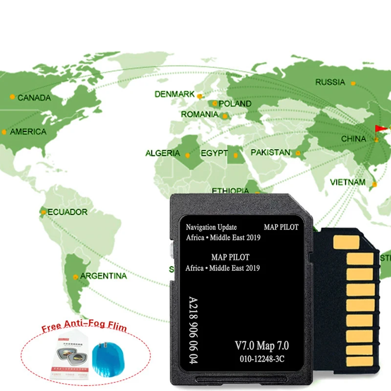 Sat Nav Maps 8GB Africa Middle East Maps SD Card 2019 for Mercedes A/B/CLA/CLS/E-class Vehicle A2189060604 GPS Free Shipping