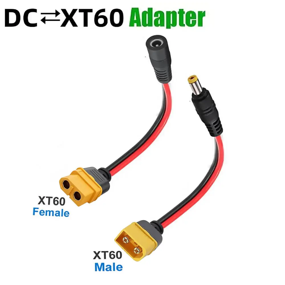 Solar Connection Line 20cm XT60 Male/Female Connector To DC5521 18AWG Power Cord Adaptor For Car Battery Charging Adapter Cables