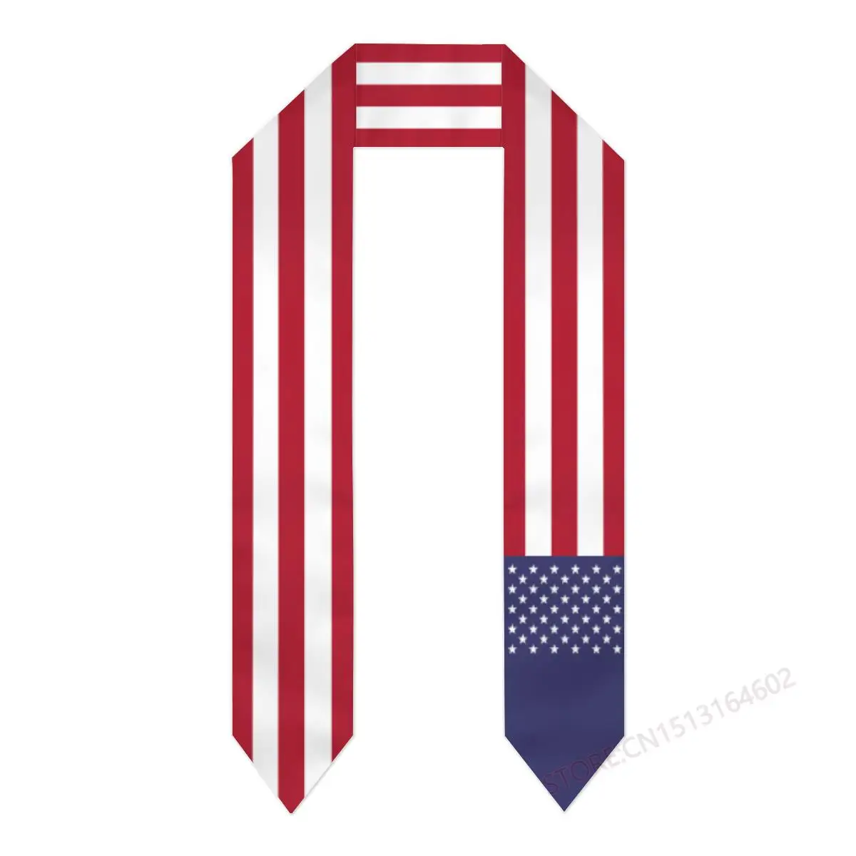 Custom Name Or Logo American United States USA Flag Scarf Graduation Stole Sash International Study Abroad