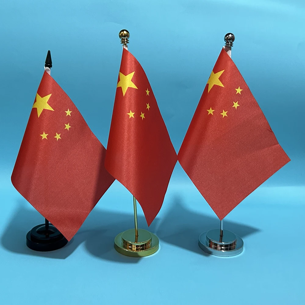 BANDERA DE SKY, bandera de escritorio de oficina, bandera de china, bandera de mesa de poliéster de 14x21cm, bandera nacional china, adornos de escritorio, banderas