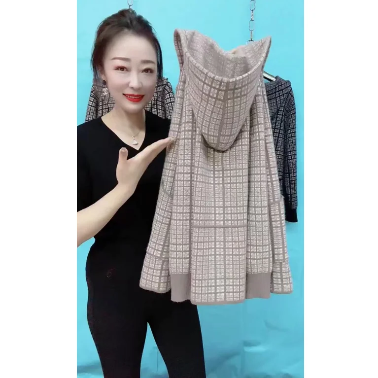 Herfst Winter Grote Maat Mommy Capuchon wollen jas Dames Losse Warme Open Cardigan Buitenkleding Dames Top Casual Sle