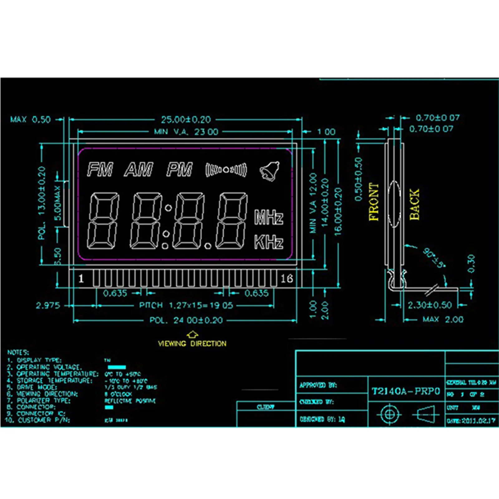 SC3610D Radio LCD Frequency Display Module Frequency Meter DC 1.8V-3.3V