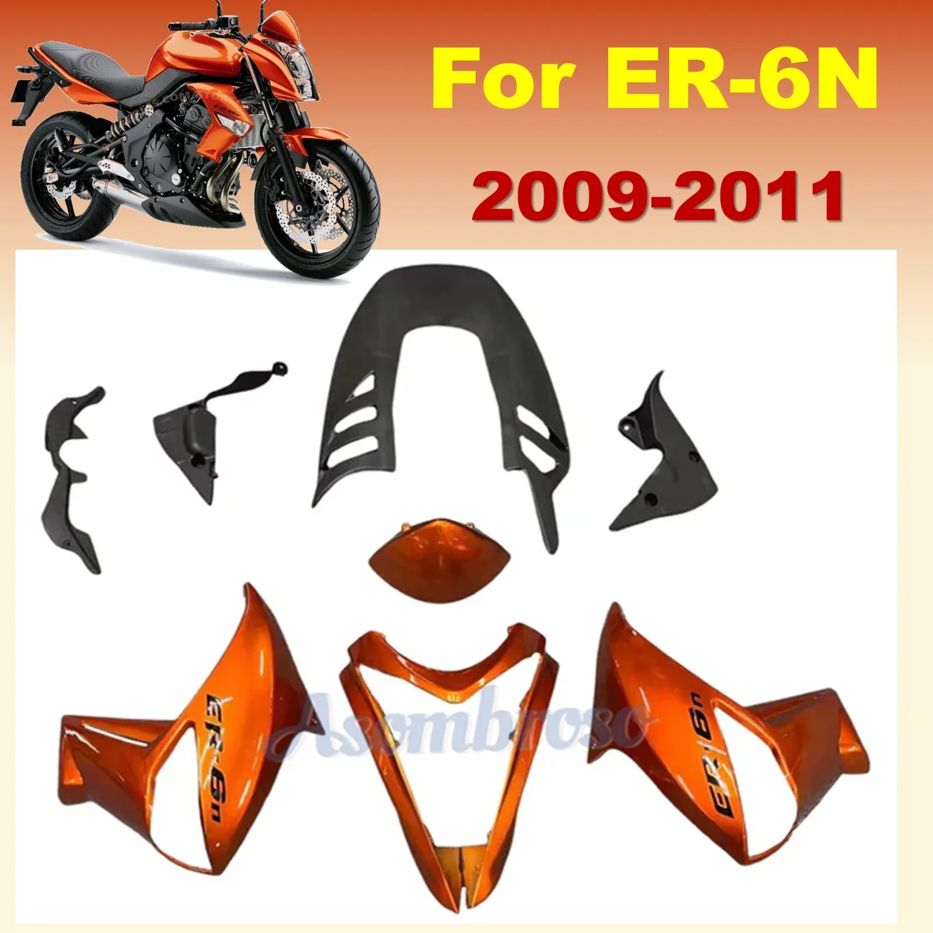 

ER-6N Fairing kit for Kawasaki ER 6N 2009 2010 2011 ER6N High Quality Fairings Motorcycle Parts Accessories