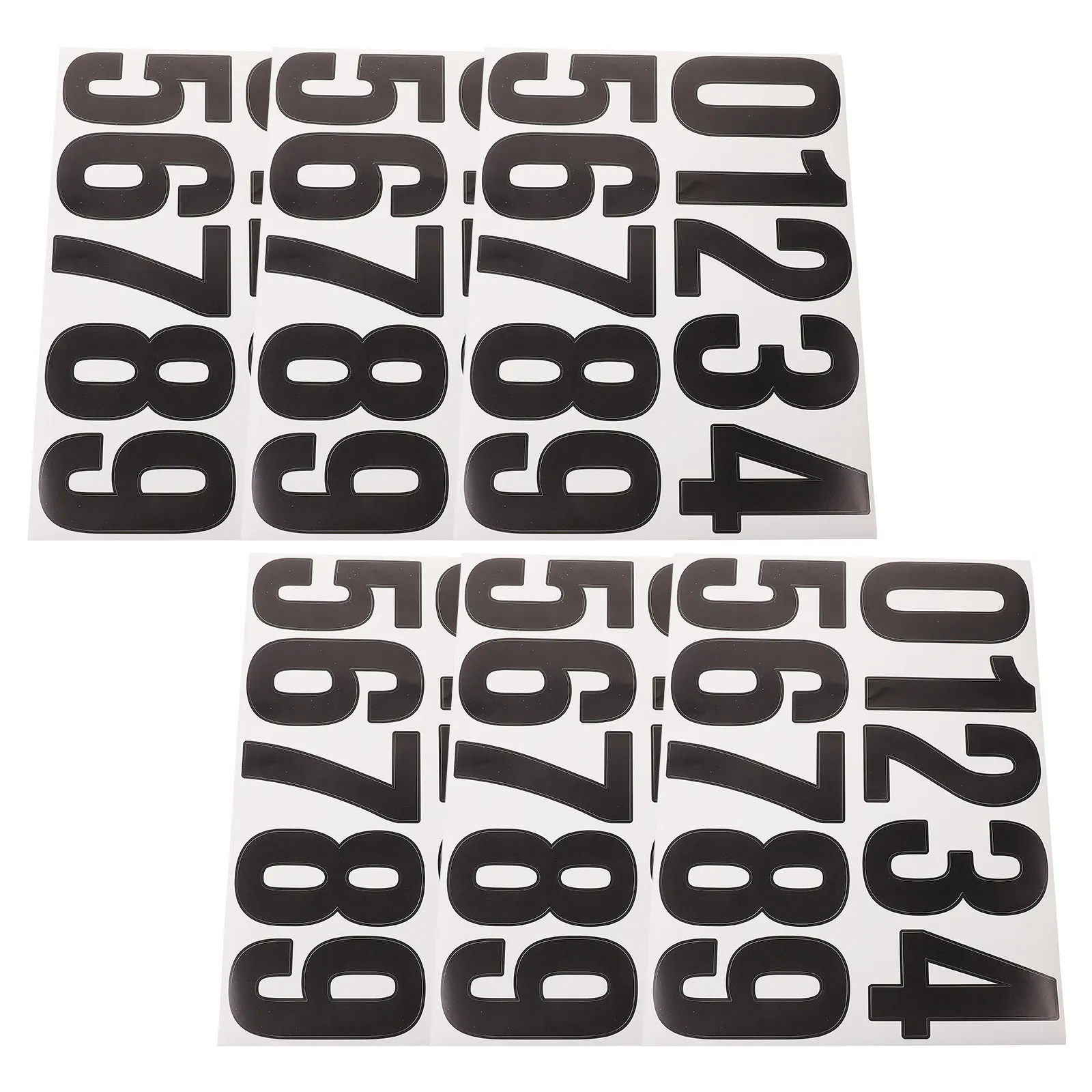 

6 Sheets Weather Resistant Number Stickers for Outdoor Use on Trash Can Mailbox Address Board Porch Pillars Street Signs Decals
