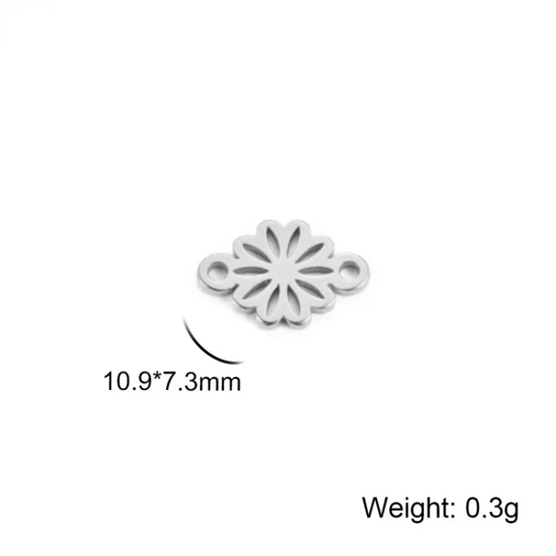 WZNB 5Pcs Flowers Charms Stainless Steel Daisy Pendant Connector for Jewelry Making Handmade Earrings Necklace Diy Accessories