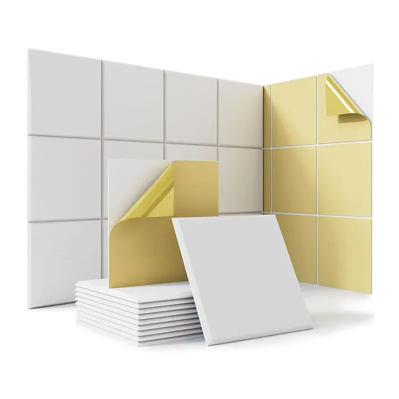 

Набор самоклеящихся акустических панелей AEF6-18, звукоизоляционные пенопластовые панели для стен 12x12x0,4 дюйма, для домашней студии, офиса