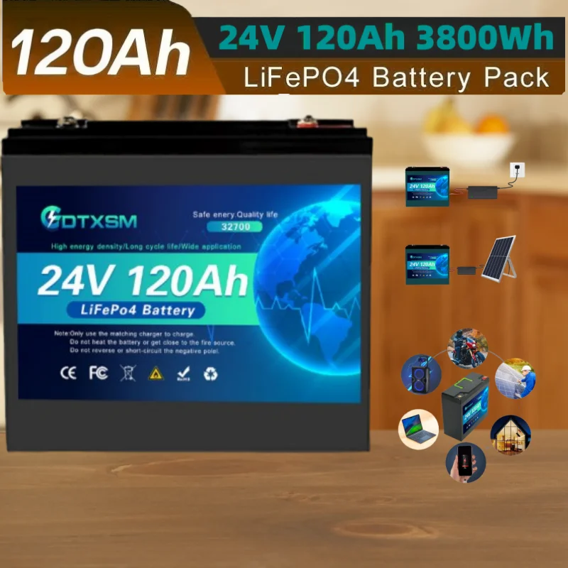 

32700 LiFePO4 12V 120AH battery has a built-in 100msrv rechargeable Ferrous lithium phosphate solar off-grid battery.