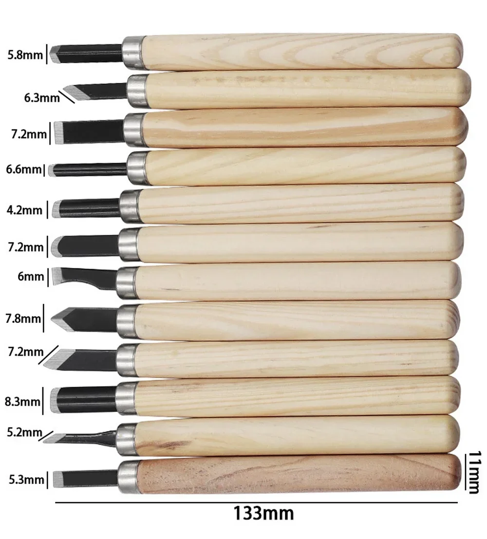 3-12pcs Wood Carving Chisel Knife Hand Tool Set For Basic Detailed Carving Woodworkers Gouges Woodworking Tools Woodcut Drilling