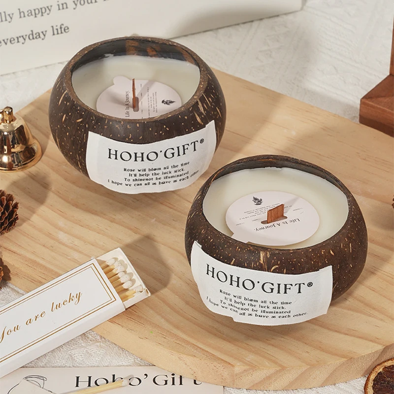 Coconut Shell Aromatherapy Candle Gift Box Atmosphere Niche High-end Bedroom Creative Fragrance Birthday Gift Souvenir Stand