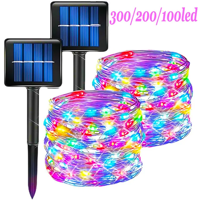 8-trybowa lampa słoneczna LED Lampa zewnętrzna Łańcuchy świetlne na świąteczne przyjęcie świąteczne Wodoodporne lampki ogrodowe Garland