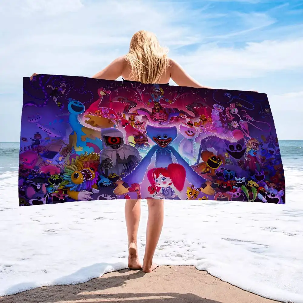 Game Poppy-p-playtimesS Beach Towel Colorful Bath Towels for Girl Microfiber Quick Dry Custom Sand Free Beach Yoga Spa Gym Pool