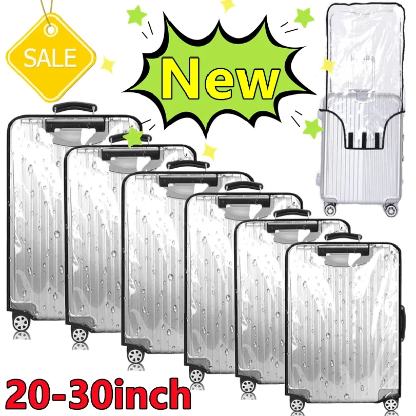 

New 20-30inch Luggage Cover Transparent Protector Waterproof Thickened Suitcase Cover PVC Rolling Cover for Traveling Suitcase
