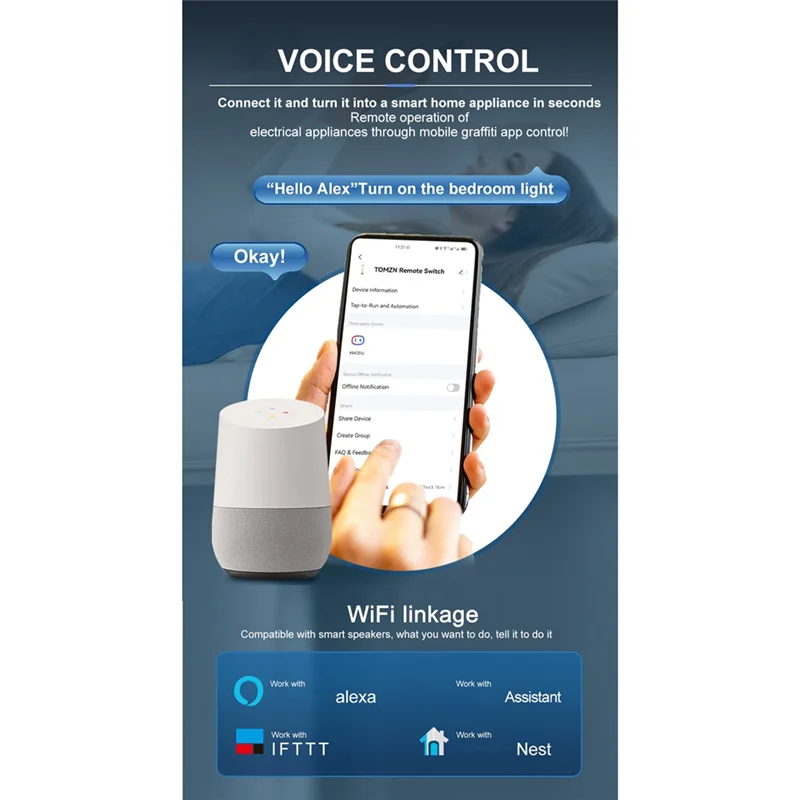 ABDE-TOMZN TOB9S-VAP TUYA Smartlife 63A 1P + N WIFI Smart Switch Meteran Energi Kwh Metering Pemantauan Circuit Breaker Timer Relay