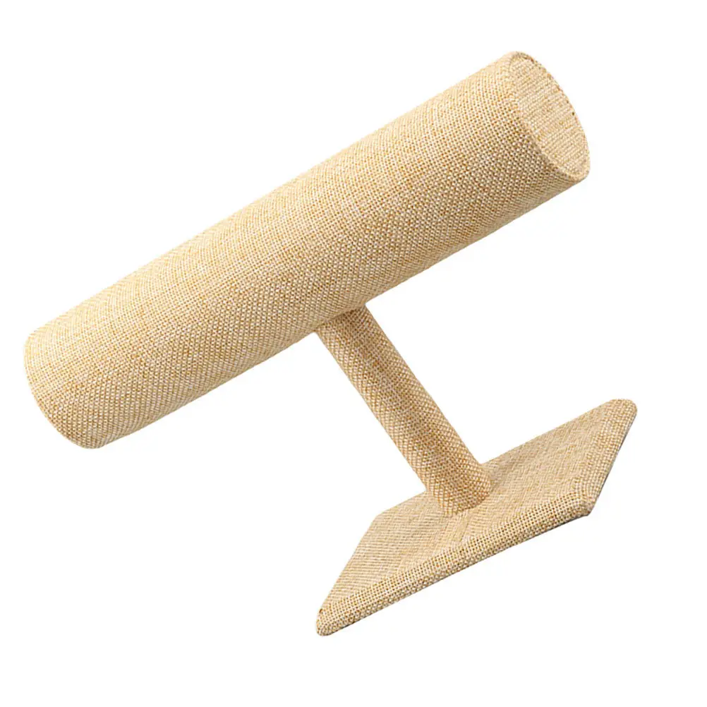 2Pcs Bracelet Display Stand Linen Jewelry Organizer Single Tier Rack for Home Shop Storage Protection Jewelry Display Stand