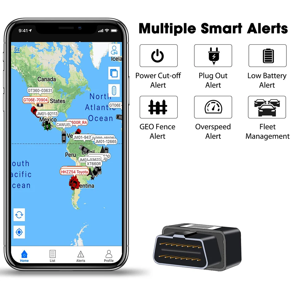 JIMIMAX OB22 Car OBD GPS Tracker Hidden Listening Spy Sound Remotely Mini Audio Vehicle Tracking Device APP Real Time Monitor PC