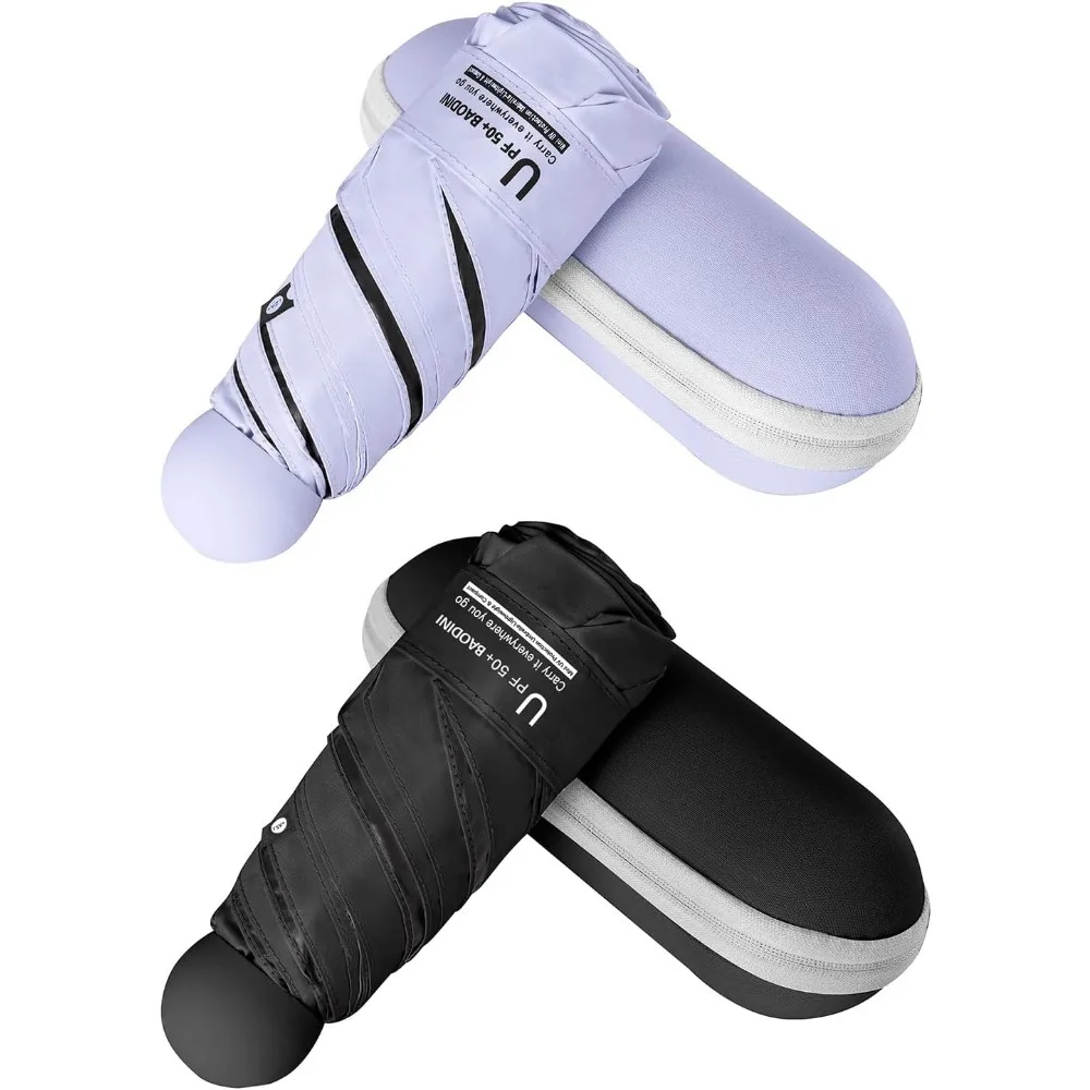 

Дорожный мини-зонт для сумочки с футляром, небольшой компактный УФ-защита от солнца, легкий крошечный карманный зонт для женщин