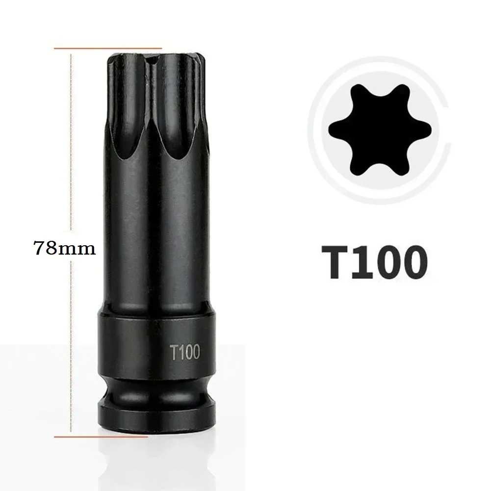 1 Uds. Puntas de enchufe Torx adaptador de enchufe de accionamiento de 1/2 pulgadas puntas de destornillador T20 T25 T27 T30 T35 T40 T45 T50 T55 T60