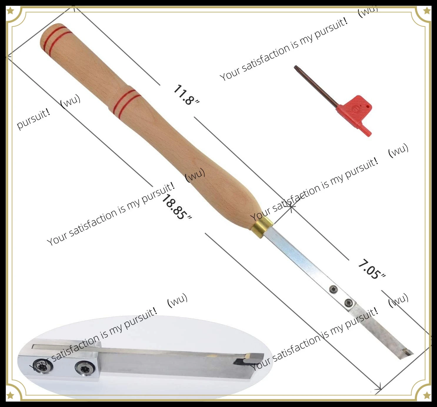 1PC Wood Turning Tools Carbide Parting Tool and Grooving Woodturning Tool 18.5 inches for Wood Turning Lathe